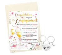 Elegant Engagement Card Set, Includes Engagement Cards for Couples with Two Half-Heart Keyrings, Humorous Notes and Creative Keepsakes, Great Personalised Engagements Cards for Newly Engaged Couples