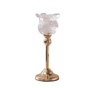 Elegant European Crystal Glass Tall Candle Holder - Perfect for Candlelight Dinners, Home Decor, Halloween, Thanksgiving, and Christmas Celebrations (Medium Size)