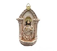 Elegant European Resins Sculpture Wall Decors Prayer Fountain Holy Water Font For Home Or Garden Display Ornament