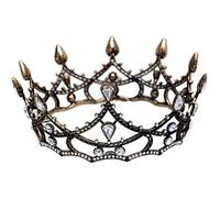 Elegant European Retro Baroque Round Bridal Black Full Ring Headdress Wedding Accessories Wedding Jewelry