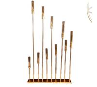 Elegant Event Essentials - 10 Heads 120cm Tall Gold Acrylic Candelabra Candle Holder Floor & Table Centerpiece for Weddings, Parties, Events Décor with LED Compatibility for Stylish Occasion