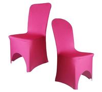 Elegant Event Essentials-10 Pcs-Spandex Chair Covers - Polyester Spandex Elastic Protective Slipcovers-Removable-Washable-For Wedding Decor, Events, Christmas, Parties & Banquets-Hot pink