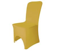 Elegant Event Essentials - 10 Pcs - Spandex Chair Covers - Polyester Spandex Elastic Protective Slipcovers - Removable - Washable - For Wedding Decor, Events, Christmas, Parties & Banquets - Gold