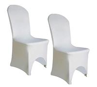 Elegant Event Essentials - 10 Pcs - Spandex Chair Covers - Polyester Spandex Elastic Protective Slipcovers - Removable - Washable - For Wedding Decor, Events, Christmas, Parties & Banquets - White