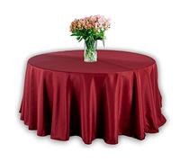 Elegant Event Essentials - 108" Polyester Round Table Plain Cloth/Cover - For Home Décor, Wedding, Parties, Dining Table, Cafe Restaurant & Banquet - Wrinkle-Free - Washable - Burgundy