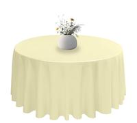 Elegant Event Essentials - 120" Polyester Round Table Plain Cloth/Cover - For Home Décor, Wedding, Parties, Dining Table, Cafe Restaurant & Banquet - Wrinkle-Free - Washable - Ivory