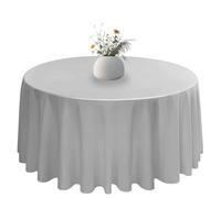 Elegant Event Essentials - 48" Polyester Round Table Plain Cloth/Cover - For Home Décor, Wedding, Parties, Dining Table, Cafe Restaurant & Banquet - Wrinkle-Free - Washable - Grey