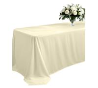 Elegant Event Essentials - 52 x 70″ Rectangular Polyester Table Cloth/Cover - For Home Décor, Wedding, Party, Dining Table, Cafe Restaurants & Banquet - Wrinkle-Free - Washable - Ivory