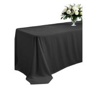 Elegant Event Essentials - 52 x 70″ Rectangular Polyester Table Cloth/Cover - For Home Décor, Wedding, Party, Dining Table, Cafe Restaurants & Banquet - Wrinkle-Free - Washable - Black
