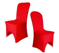 Elegant Event Essentials - 6 Pcs - Spandex Chair Covers - Polyester Spandex Elastic Protective Slipcovers - Removable - Washable - For Wedding Decor, Events, Christmas, Parties & Banquets - Red