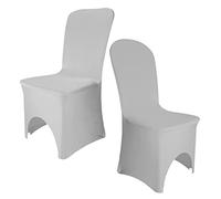 Elegant Event Essentials - 6 Pcs - Spandex Chair Covers - Polyester Spandex Elastic Protective Slipcovers - Removable - Washable - For Wedding Decor, Events, Christmas, Parties & Banquets - Silver