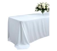 Elegant Event Essentials - 60 x 126″ Rectangular Polyester Table Cloth/Cover - For Home Décor, Wedding, Party, Dining Table, Cafe Restaurants & Banquet - Wrinkle-Free - Washable - White