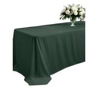 Elegant Event Essentials - 60 x 84” Rectangular Polyester Table Cloth/Cover - For Home Décor, Wedding, Party, Dining Table, Cafe Restaurants & Banquet - Wrinkle-Free - Washable - Forest Green