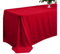 Elegant Event Essentials - 90 x 132″ Rectangular Polyester Table Cloth/Cover - For Home Décor, Wedding, Party, Dining Table, Cafe Restaurants & Banquet - Wrinkle-Free - Washable - Red
