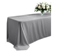 Elegant Event Essentials - 90 x 132″ Rectangular Polyester Table Cloth/Cover - For Home Décor, Wedding, Party, Dining Table, Cafe Restaurants & Banquet - Wrinkle-Free - Washable - Grey