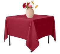 Elegant Event Essentials-Celebration-Ready Polyester Square Tablecloth Collection: Elevate Your Home, Wedding, and Dining Experiences with Elegance and Wrinkle-Free 45 x 45 Inch Burgundy
