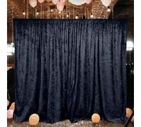Elegant Event Essentials - Crushed Velvet Backdrops Drapes/Curtain Decor - Shooting Props For Weddings, Birthdays Prom, Photography Backgrounds, Youtube (Navy Blue, 3FT x 6FT (90cm x 180cm))