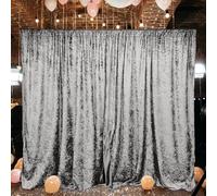 Elegant Event Essentials - Crushed Velvet Backdrops Drapes/Curtain Decor - Shooting Props For Weddings, Birthdays Prom, Photography Backgrounds, Youtube (Silver, 3FT x 6FT (90cm x 180cm))
