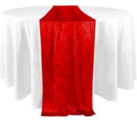 Elegant Event Essentials - Crushed Velvet Party Long Table Runner - For Spring Party, Wedding, Reception, Banquet, Home Dining Space Christmas Decoration (12” x 80”/30.48 x 203.2 cm) - Red