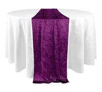 Elegant Event Essentials - Crushed Velvet Party Long Table Runner - For Spring Party, Wedding, Reception, Banquet, Home Dining Space Christmas Decoration (12” x 80”/30.48 x 203.2 cm) - Purple