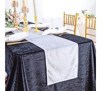 Elegant Event Essentials - Crushed Velvet Party Long Table Runner - For Spring Party, Wedding, Reception, Banquet, Home Dining Space Christmas Decoration (White, 12” x 108”)