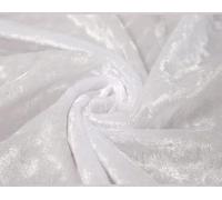 Elegant Event Essentials - Crushed Velvet Velour Fabric - Soft Material - Suitable for Cushion Covers, Sewing, Crafts, Table Runner, Curtains, Upholstery Dress, Drape - 60'' Wide - White - 5M