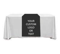 Elegant Event Essentials - Customized Table Runner - Personalized Text / Logo, Printed Name Design for Business, Tradeshow, Events, Exhibition, Weddings - (30x60in / 76x150cm) - Black