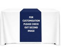Elegant Event Essentials - Customized Table Runner - Personalized Text / Logo, Printed Name Design for Business, Tradeshow, Events, Exhibition, Weddings - (13x60in / 33x150cm) - Navy Blue