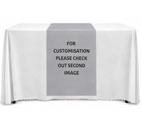 Elegant Event Essentials - Customized Table Runner - Personalized Text / Logo, Printed Name Design for Business, Tradeshow, Events, Exhibition, Weddings - (30x60in / 76x150cm) - Grey