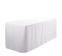 Elegant Event Essentials - Fitted Polyester Tablecloth - Versatile Table Cover for Home Decor, Parties, Banquets, Weddings, Business Events, and More - 4FT x 2FT(White)