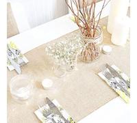 Elegant Event Essentials - Hessian Natural Jute - Table Runner - For Spring Parties, Wedding, Receptions, Banquets, Home Dining Spaces, Christmas, Centrepiece Decoration (12” x 80”/30.48 x 203.2cm)