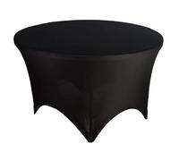 Elegant Event Essentials - Pack of 1 - Round Spandex Tablecloth - Table Decoration - For Home Décor, Christmas, Banquet, Wedding Events, Business Dinner, Dining Table - 6FT(180CM) - Black