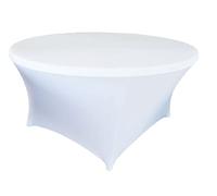 Elegant Event Essentials - Pack of 1 - Round Spandex Tablecloth - Table Decoration - for Home Décor, Christmas, Banquet, Wedding Events, Business Dinner, Dining Table - 5FT(150CM) - White