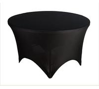 Elegant Event Essentials - Pack of 10 - Round Spandex Tablecloth - Table Decoration - For Home Décor, Christmas, Banquet, Wedding Events, Business Dinner, Dining Table - 5FT(150CM) - Black