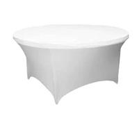 Elegant Event Essentials - Pack of 25 - Round Spandex Tablecloth - Table Decoration - For Home Décor, Christmas, Banquet, Wedding Events, Business Dinner, Dining Table - 5FT(150CM) - White