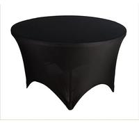 Elegant Event Essentials - Pack of 5 - Round Spandex Tablecloth - Table Decoration - For Home Décor, Christmas, Banquet, Wedding Events, Business Dinner, Dining Table - 5FT(150CM) - Black