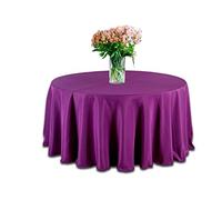 Elegant Event Essentials - Polyester Round Table Plain Cloth/Cover - For Home Décor, Wedding, Parties, Dining Table, Cafe Restaurant & Banquet - Wrinkle-Free Washable (Purple, 90")