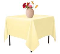 Elegant Event Essentials-Polyester Square Table Plain Cloth/Cover - For Home Décor Wedding Parties Dining Table Cafe Restaurant & Banquet- Stain & Wrinkle-Free-Washable 35 x 35 Inch Ivory