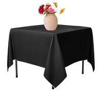 Elegant Event Essentials-Polyester Square Table Plain Cloth/Cover - For Home Décor Wedding Parties Dining Table Cafe Restaurant & Banquet Stain & Wrinkle-Free-Washable 90 x 90 Inch Black