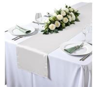 Elegant Event Essentials - Polyester Table Runner - For Spring Party, Wedding, Reception, Banquet, Home Dining Space Christmas Decoration (White, 12 Inch X 108 Inch)