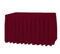 Elegant Event Essentials - Polyester Table Skirt - For Home Décor, Wedding, Party, Dining Table, Cafe Restaurants & Banquet - Wrinkle-Free - Easy wash- 21 Feet- Burgundy