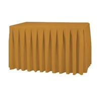 Elegant Event Essentials - Polyester Table Skirt - For Home Décor, Wedding, Party, Dining Table, Cafe Restaurants & Banquet - Wrinkle-Free - Easy wash- 14 Feet- Mustard Gold