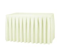Elegant Event Essentials - Polyester Table Skirt - For Home Décor, Wedding, Party, Dining Table, Cafe Restaurants & Banquet - Wrinkle-Free - Easy wash- 14 Feet- Ivory
