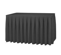 Elegant Event Essentials - Polyester Table Skirt - For Home Décor, Wedding, Party, Dining Table, Cafe Restaurants & Banquet - Wrinkle-Free - Easy wash- 14 Feet- Black