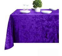 Elegant Event Essentials-Rectangle Crushed Velvet Tablecloths-Thicken Wrinkle-Resistant Table Cloth, Washable Heavy Weight Table Cover 52 Inch x 70 Inch Purple