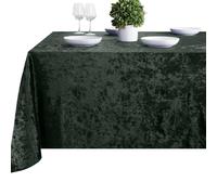 Elegant Event Essentials-Rectangle Crushed Velvet Tablecloths-Thicken Wrinkle-Resistant Table Cloth, Washable Heavy Weight Table Cover 70 Inch x 144 Inch Bottle Green