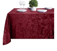 Elegant Event Essentials-Rectangle Crushed Velvet Tablecloths-Thicken Wrinkle-Resistant Table Cloth, Washable Heavy Weight Table Cover 52 Inch x 90 Inch Wine