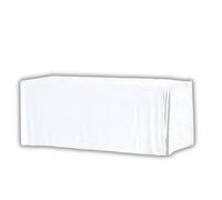 Elegant Event Essentials - Rectangle Fitted Crushed Velvet Tablecloth - Rectangular Table Cover For Home, Buffet Table, Holiday, Banquet, Dinner, Wedding Events, Trade Show - White - 6FT x 2.5FT