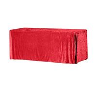 Elegant Event Essentials - Rectangle Fitted Crushed Velvet Tablecloth - Rectangular Table Cover For Home, Buffet Table, Holiday, Banquet, Dinner, Wedding Events, Trade Show - Red - 6FT x 2.5FT