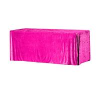 Elegant Event Essentials - Rectangle Fitted Crushed Velvet Tablecloth - Rectangular Table Cover For Home, Buffet Table, Holiday, Banquet, Dinner, Wedding Events, Trade Show - Cerise - 8FT x 2.5FT
